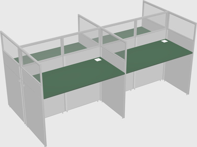 Shared rectangular cubicle