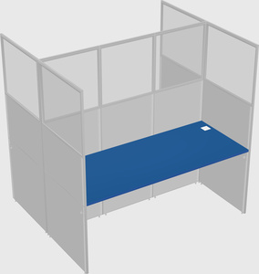 Shared rectangular cubicle