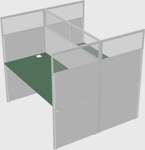 Shared rectangular cubicle