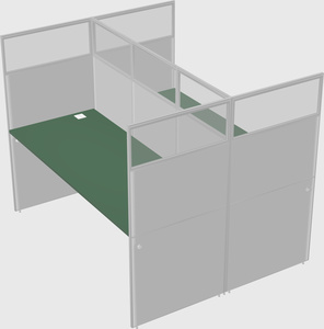 Shared rectangular cubicle
