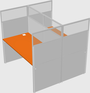 Shared rectangular cubicle