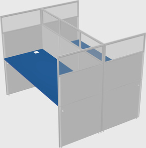 Shared rectangular cubicle
