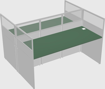 Shared rectangular cubicle