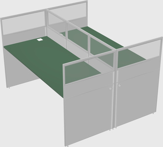 Shared rectangular cubicle