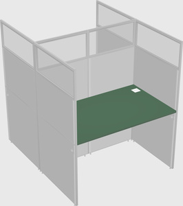 Shared rectangular cubicle