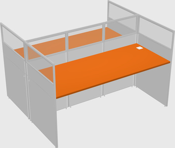 Shared rectangular cubicle