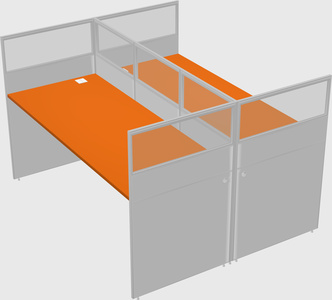 Shared rectangular cubicle