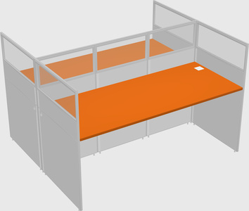 Shared rectangular cubicle