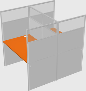 Shared rectangular cubicle
