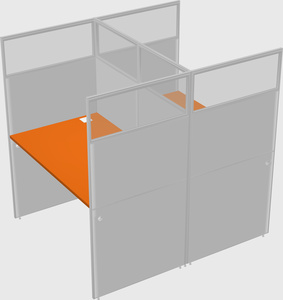 Shared rectangular cubicle