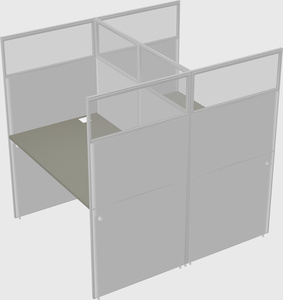 Shared rectangular cubicle