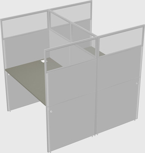 Shared rectangular cubicle