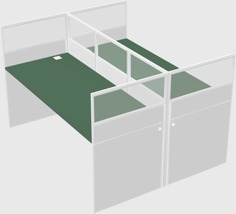 Shared rectangular cubicle