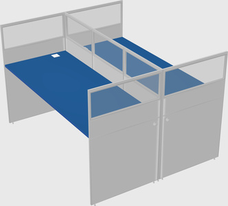 Shared rectangular cubicle