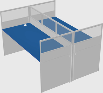 Shared rectangular cubicle