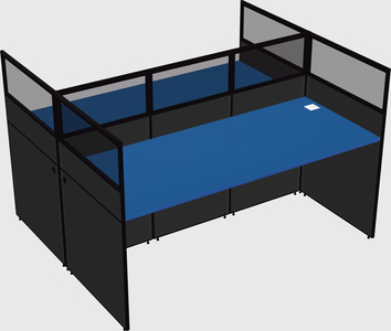Shared rectangular cubicle