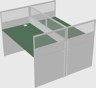 Shared rectangular cubicle