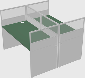 Shared rectangular cubicle