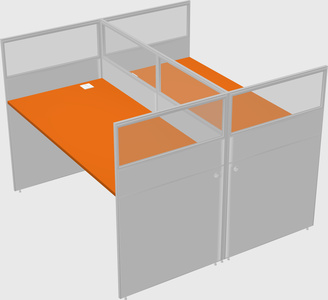 Shared rectangular cubicle
