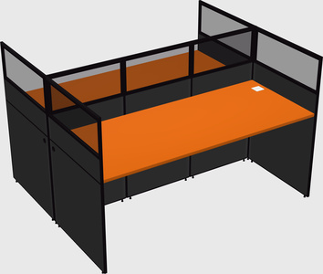 Shared rectangular cubicle