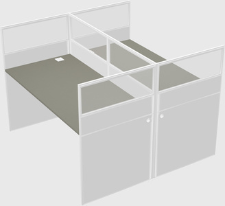 Shared rectangular cubicle