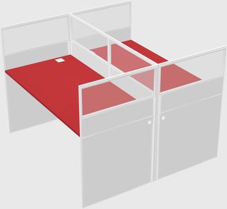 Shared rectangular cubicle