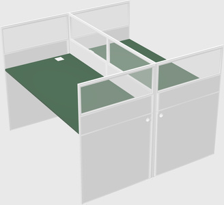 Shared rectangular cubicle