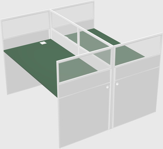 Shared rectangular cubicle