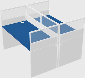 Shared rectangular cubicle