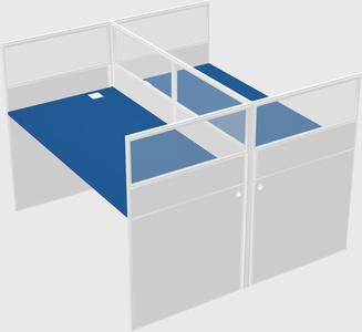 Shared rectangular cubicle
