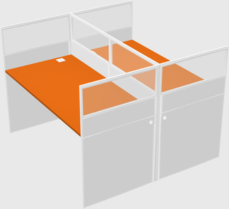 Shared rectangular cubicle