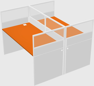 Shared rectangular cubicle