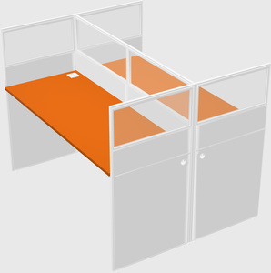 Shared rectangular cubicle