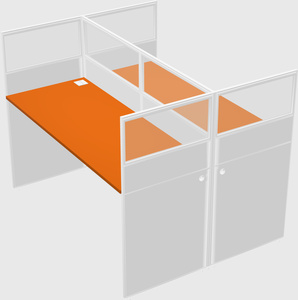 Shared rectangular cubicle