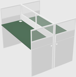 Shared rectangular cubicle