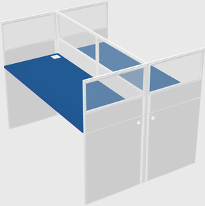 Shared rectangular cubicle