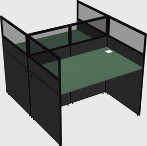 Shared rectangular cubicle
