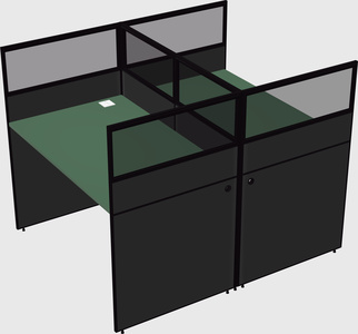 Shared rectangular cubicle