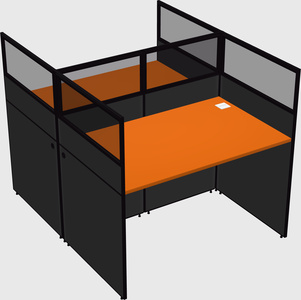 Shared rectangular cubicle