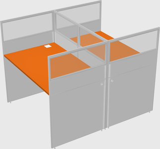 Shared rectangular cubicle