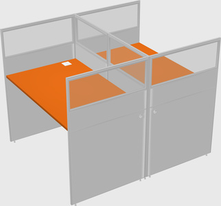 Shared rectangular cubicle