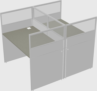 Shared rectangular cubicle