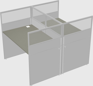 Shared rectangular cubicle