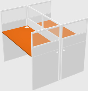 Shared rectangular cubicle