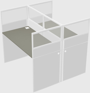 Shared rectangular cubicle
