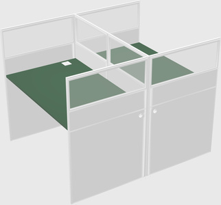 Shared rectangular cubicle