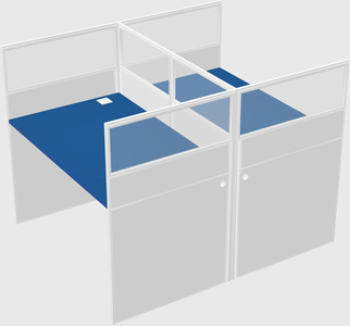 Shared rectangular cubicle