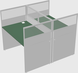 Shared rectangular cubicle