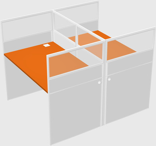Shared rectangular cubicle
