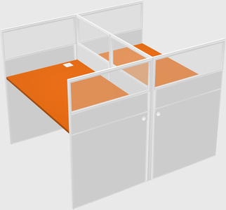 Shared rectangular cubicle